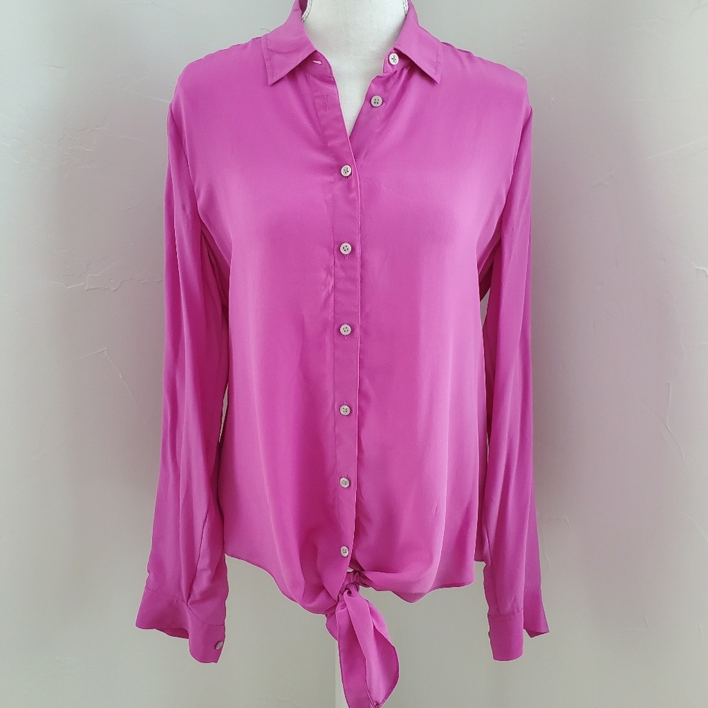 Banana Republic Silk Button Down Shirt sz M